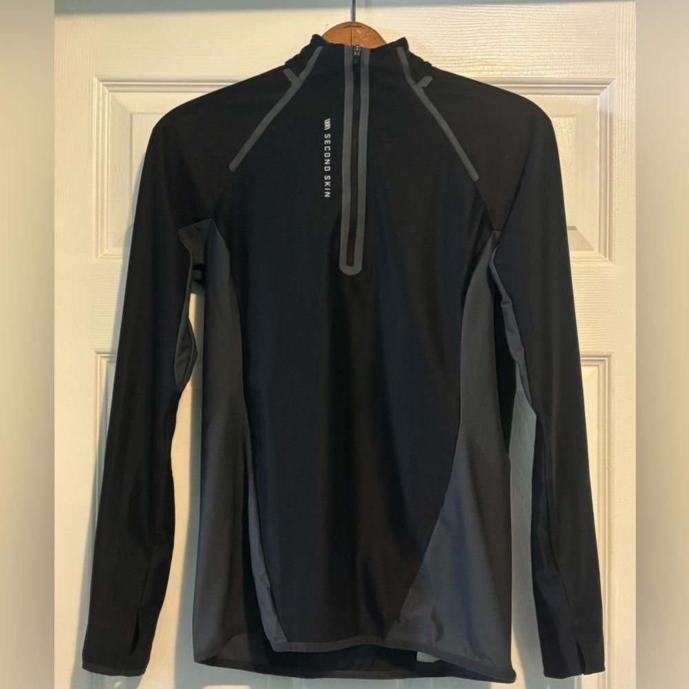 VRST Second Skin Running Half Zip Womens Medium Black Gray Long Sleeve Pullover